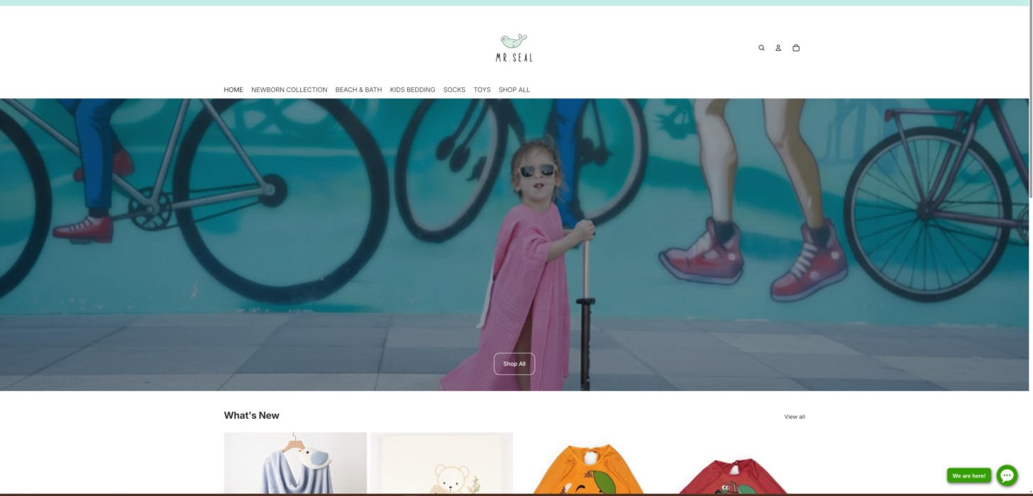 Live storefront: children’s essentials brand